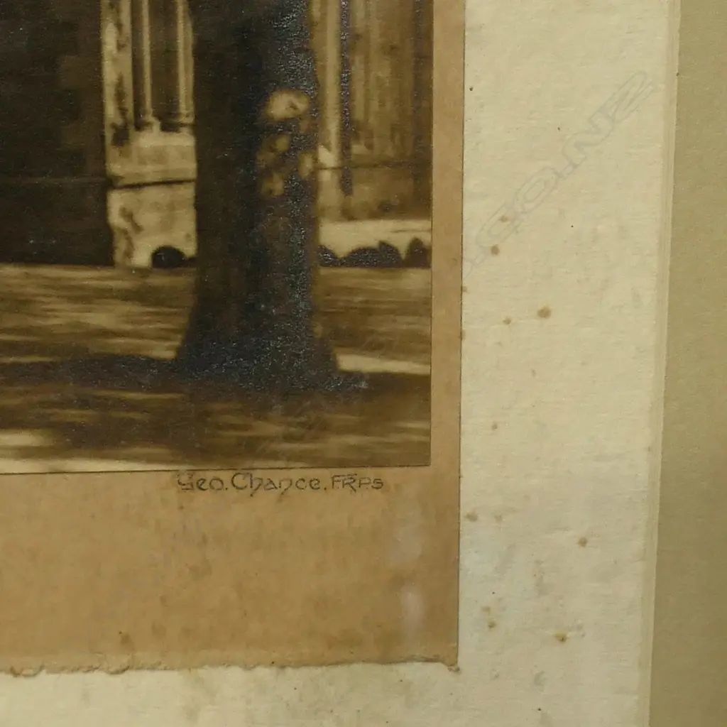 GEORGE CHANCE, MUSEUM ENTRANCE CHRISTCHURCH, SILVER GELATIN PRINT silver morroring damage, 205x220mm Image 1++