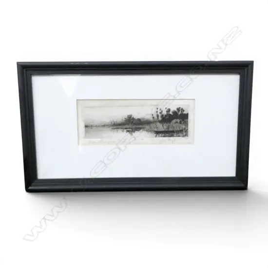 TREVOR LLOYD, 'LAKE WHANGAPA - MORNING' ETCHING, SIGNED AND TITLED, 55 X 75mm (IMAGE IS FOXED)