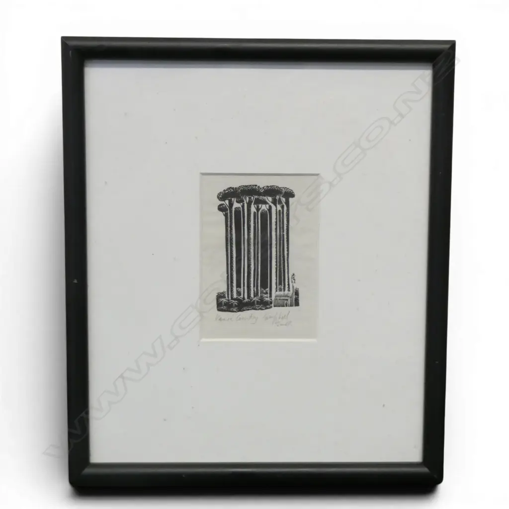 CAMPBELL SMITH, 'KAURI COUNTRY, WOOD ENGRAVING, 100 x 70mm Image 1++