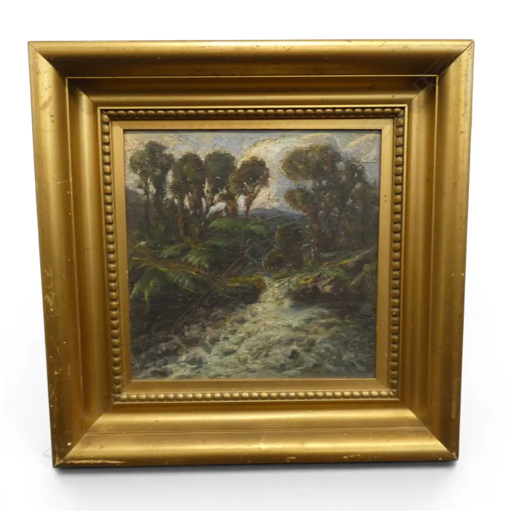 ARTIST UNKNOWN, RURAL LANDSCAPE, OIL ON BOARD, 290 X 290mm  Image 1++