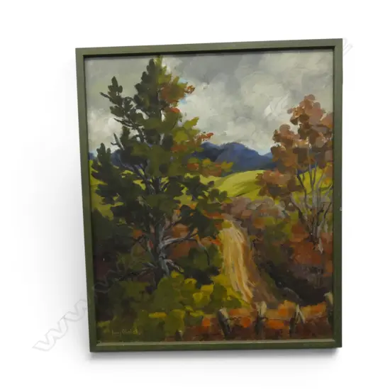 KAY WALSH, RURAL ROAD, OIL ON BOARD, SIGNED, 590 x 500mm