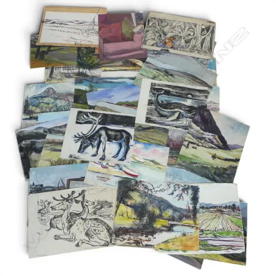 HELLMUTH WEISSENBORN, LGE GROUP OF LANDSCAPES, PASTEL OR W/C ON PAPER, SIGNED, 380 X 550MM 