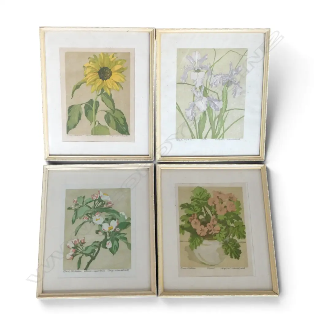 4 ERNST ROTTEKEN (GERMAN 1882-1945) FLORAL PRINTS 295x245mm Image 1++