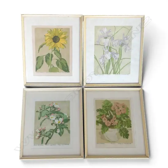 4 ERNST ROTTEKEN (GERMAN 1882-1945) FLORAL PRINTS 295x245mm