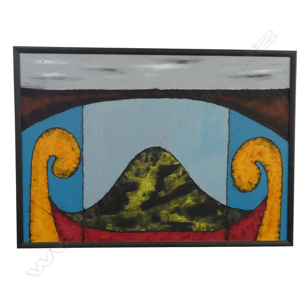 LARGE COLOURFUL OIL ON CANVAS NZ ABSTACT SIGNED & DATED ON BACK 1998 H750 W1050MM  Image 1++