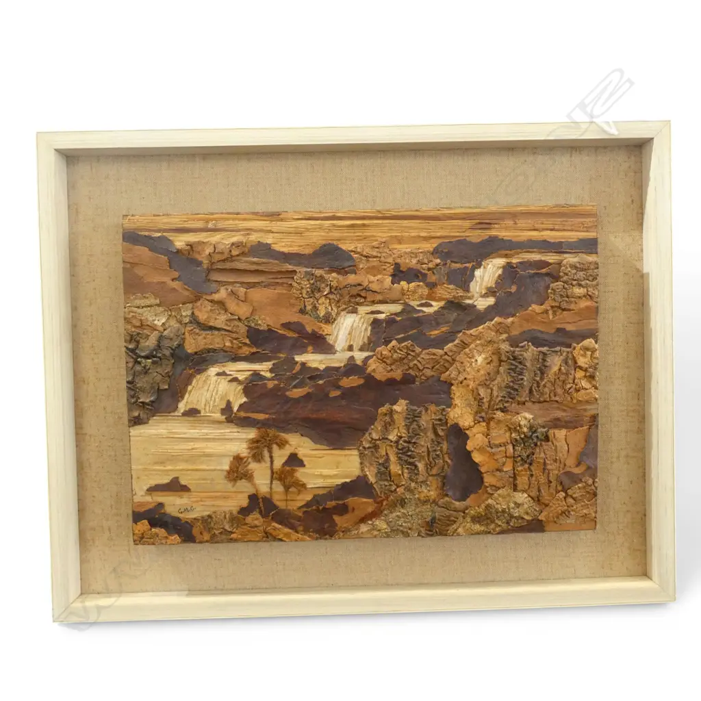 WOOD & BARK SCENE PICTURE SIGNED GMC H270 W380MM Image 1++