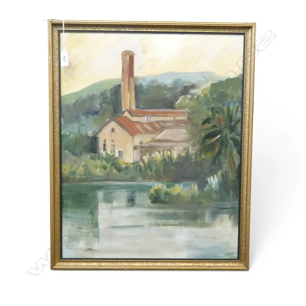 GLADYS HENDERSON, 'PUMP HOUSE TAKAPUNA', OIL ON BOARD, 500 x 400mm Image 1++