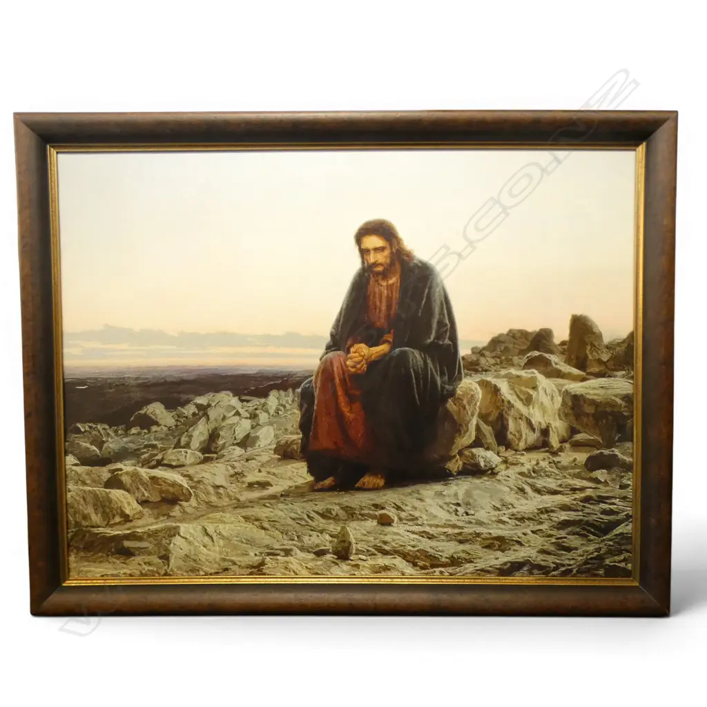 IVAN KRAMSKOI 'CHRIST IN THE DESERT' (1872) DIGITAL PRINT ON CANVAS BOARD 590x785mm Image 1++