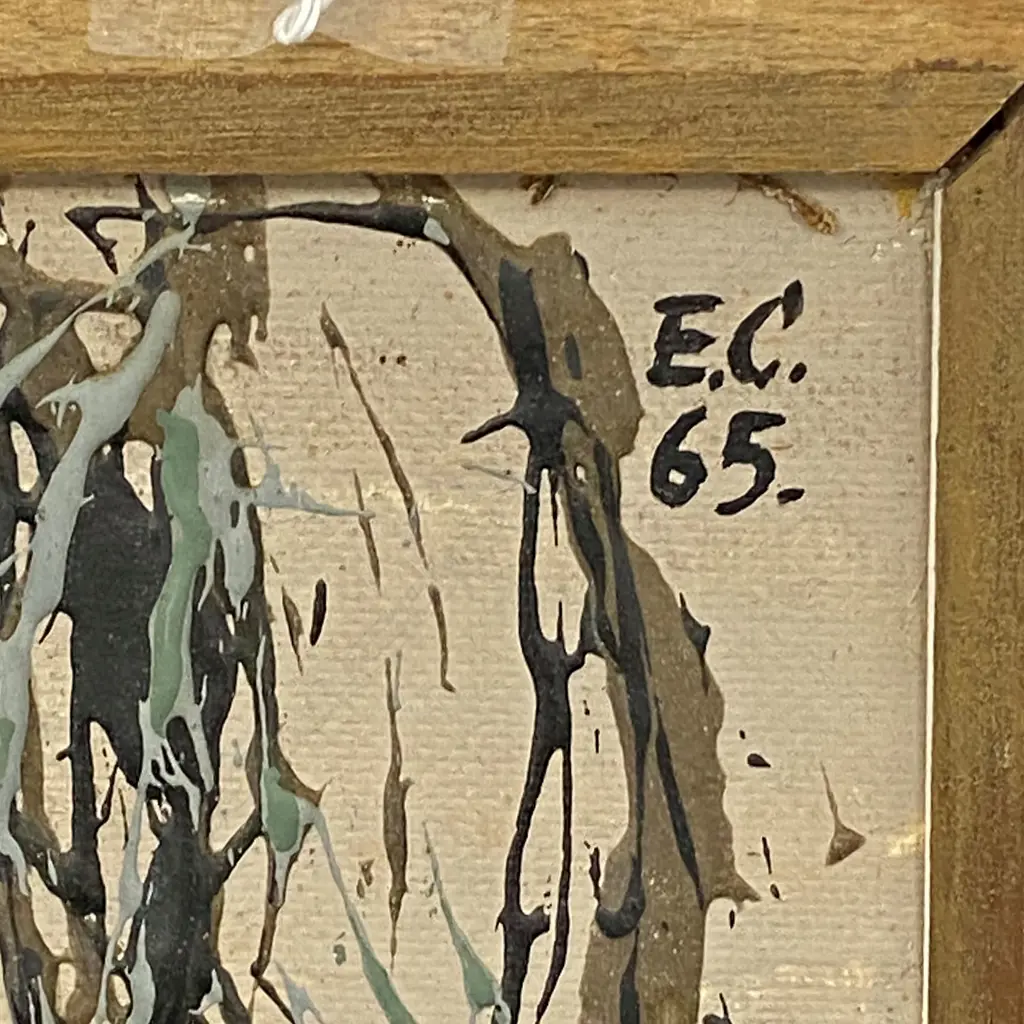 INITIALLED E.C, 'UNTITLED' 1965, ACRYLIC ON BOARD, SIGNED & DATED, 910 X 900mm Image 1++
