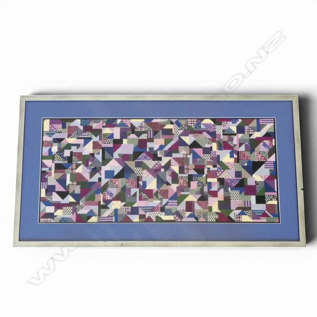 HEATHER SUTHERLAND, LG GEOMETRIC TAPESTRY, SIGNED TO VERSO, 800 X 360mm Image 1++