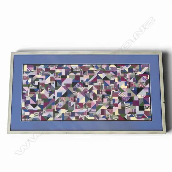 HEATHER SUTHERLAND, LG GEOMETRIC TAPESTRY, SIGNED TO VERSO, 800 X 360mm