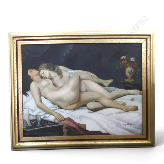 AFTER GUSTAVE COURBET 'SLEEP' (1866) ACYRLIC ON CANVAS BOARD 630x820mm