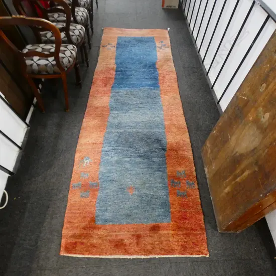 HAND KNOTTED WOOL PILE GABBEH RUNNER 2900x900mm