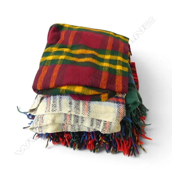 4 TARTAN PICNIC RUGS 