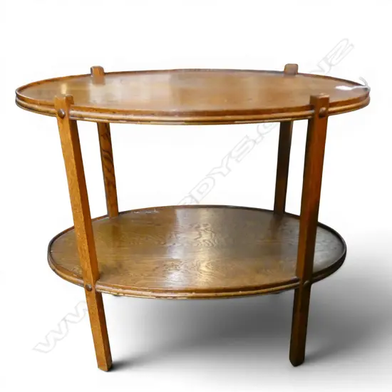 EARLY 20thC OAK TEA TROLLEY W.810mm