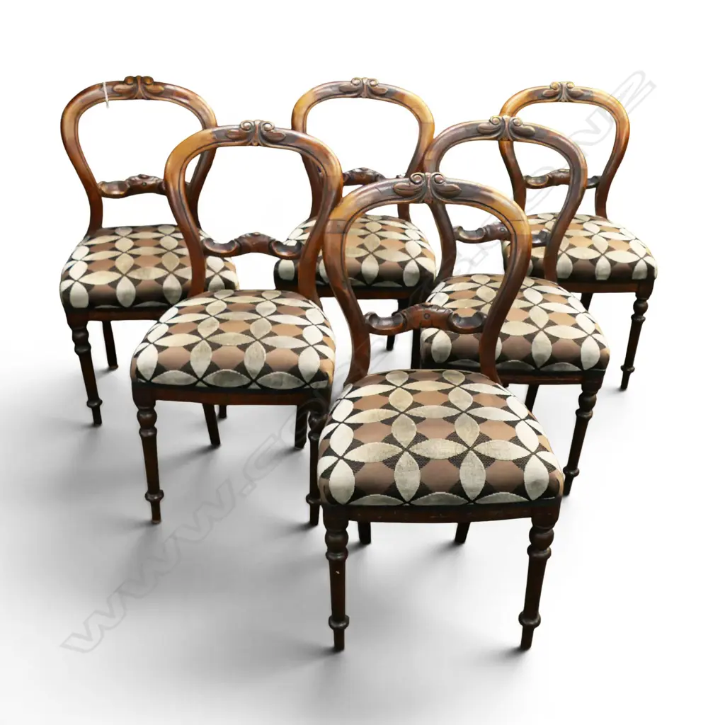 6 VICTORIAN BALLOON BACK DINING CHAIRS Image 1++