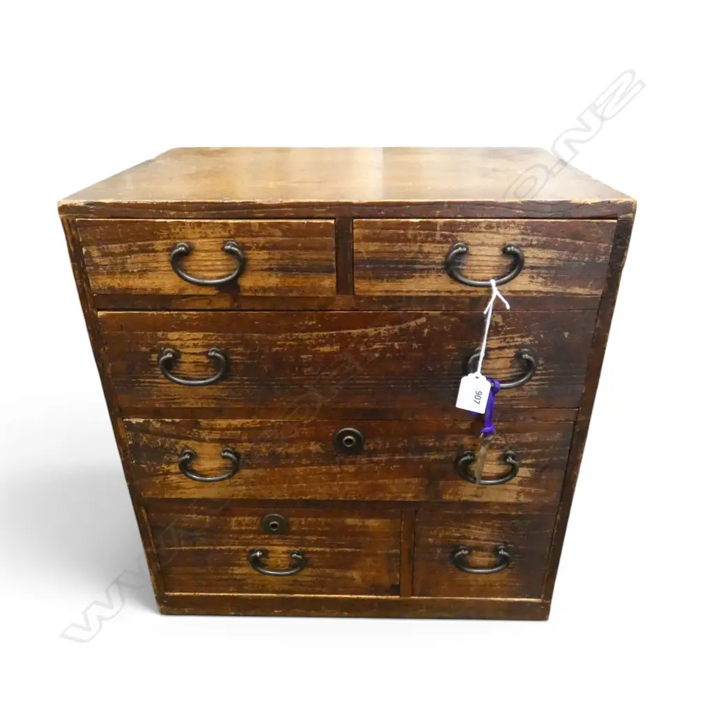 EARLY 20THc JAPANESE UTILITY CHEST W/KEY 6 drawer. W.625mm. H.450mm. A good example Image 1++