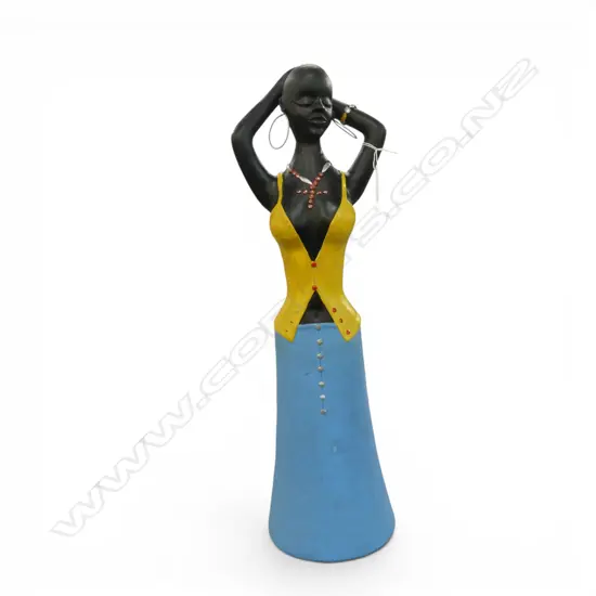 STUDIO POTTERY AFRICAN WOMAN SIGNED 'WELLINGTON' H.520mm