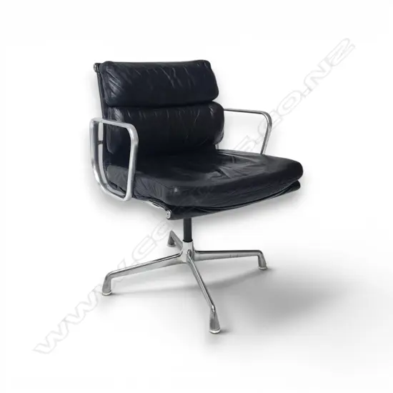 VINTAGE HERMAN MILLER EAMES SOFT PAD LEATHER OFFICE DESK CHAIR