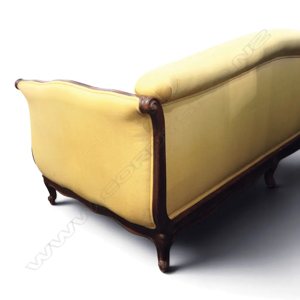 DESIGNERS COLLECTION FRENCH THREE-SEATER SETTEE, YELLOW UPHOLSTERY, FEATHER CUSHIONS 2100x1050x1000mm Image 1++