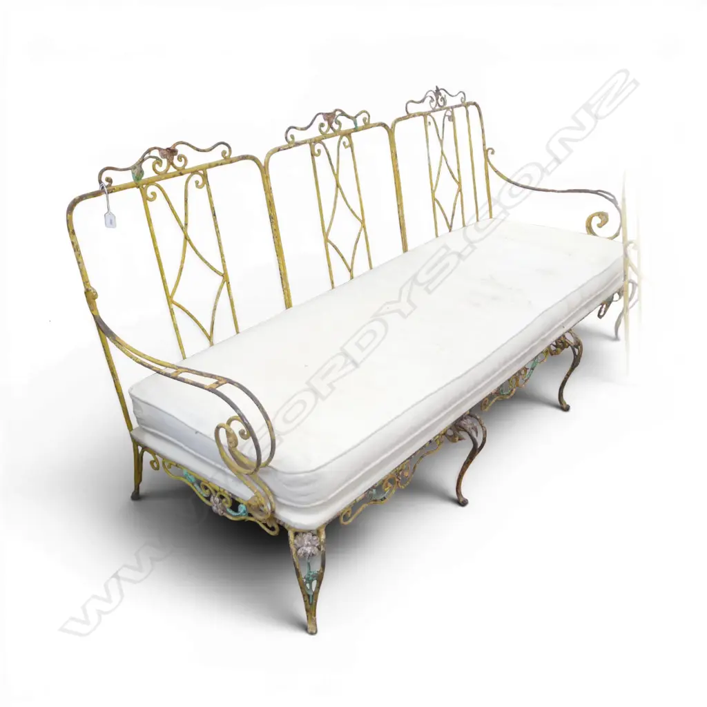 VINTAGE CONTINENTAL SOFA, WROUGHT IRON FRAME 1900x750x900mm  Image 1++