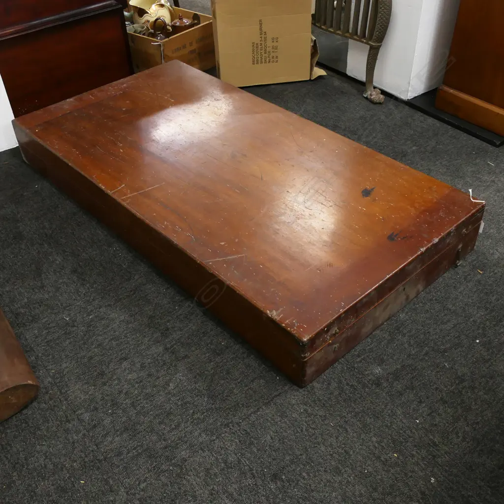 ANTIQUE BAGATELLE BILLIARDS GAME, MAHOGANY CASE, IVORY BALLS 1220x630x140mm Image 1++