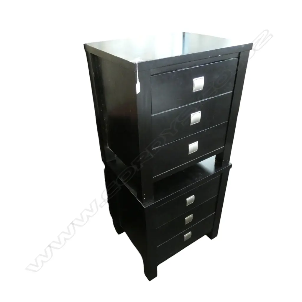 PR EBONISED BEDSIDE DRAWERS 540x435x590mm Image 1++