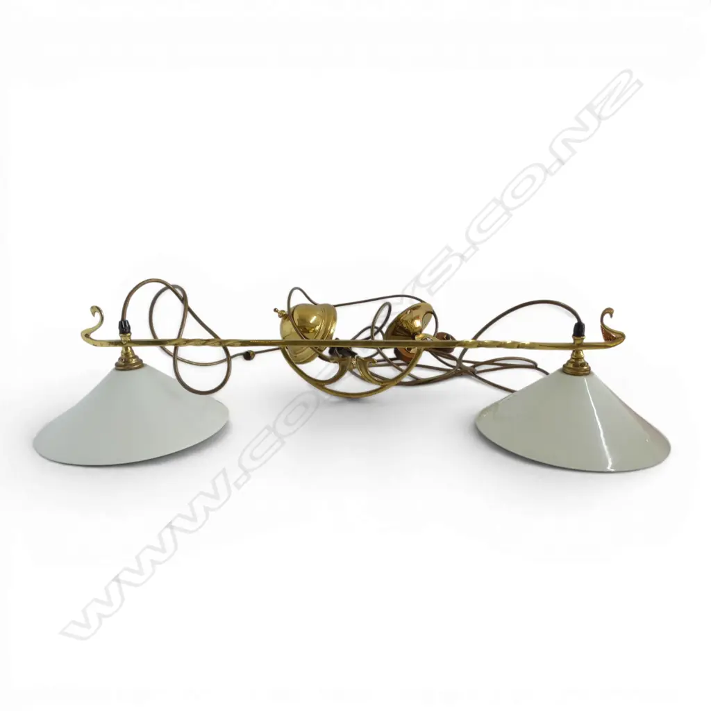BRASS RISE & FALL LIGHT FITTING W.760mm Image 1++