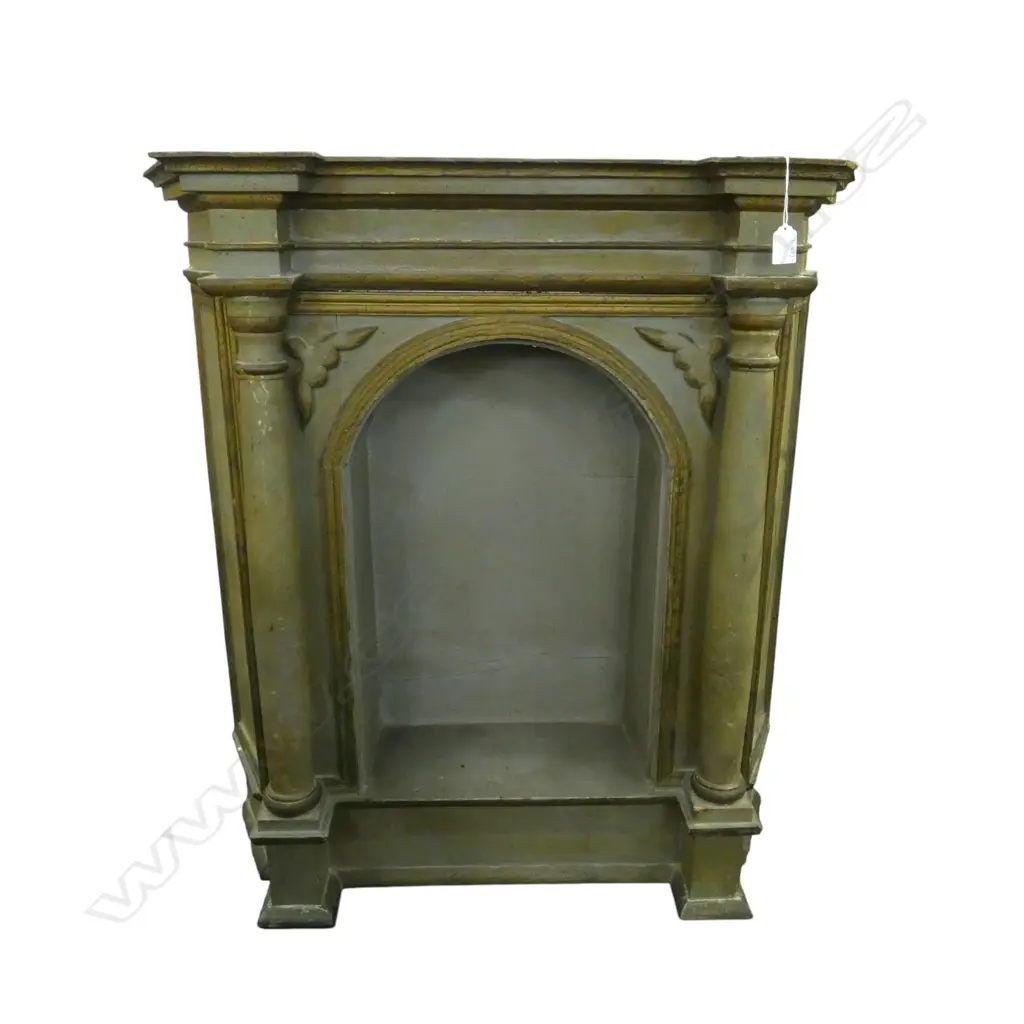 VINTAGE COLUMNED NICHE, PAINTED & GILDED 860x280x890mm Image 1++
