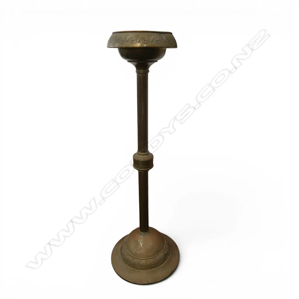 DUTCH BRASS & COPPER STANDING ASH TRAY H.740mm Image 1++