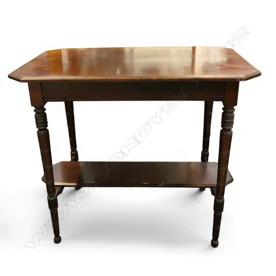 EDWARDIAN TURNED LEGGED KAURI SIDETABLE H730 L840MM