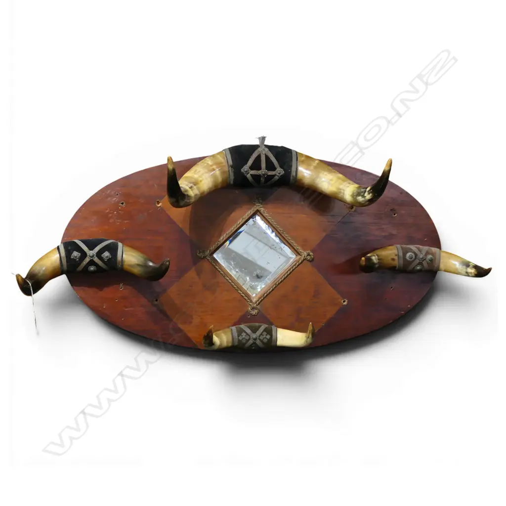 MIRROR w. 4 MOUNTED HORNS 500x1000mm Image 1++