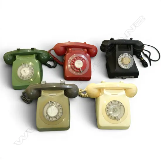 5 VINTAGE DIAL PHONES