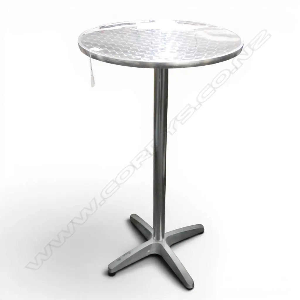 SILVER METAL BISTRO / BAR TABLE H.1100mm, 600mm dia Image 1++