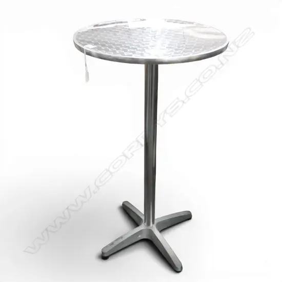 SILVER METAL BISTRO / BAR TABLE H.1100mm, 600mm dia
