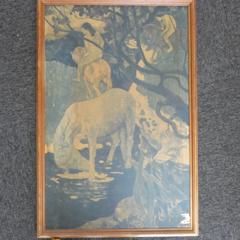 EIGHT VINTAGE GAUGUIN PRINTS - ONE UNFRAMED (VARIOUS SIZES) Image 1++
