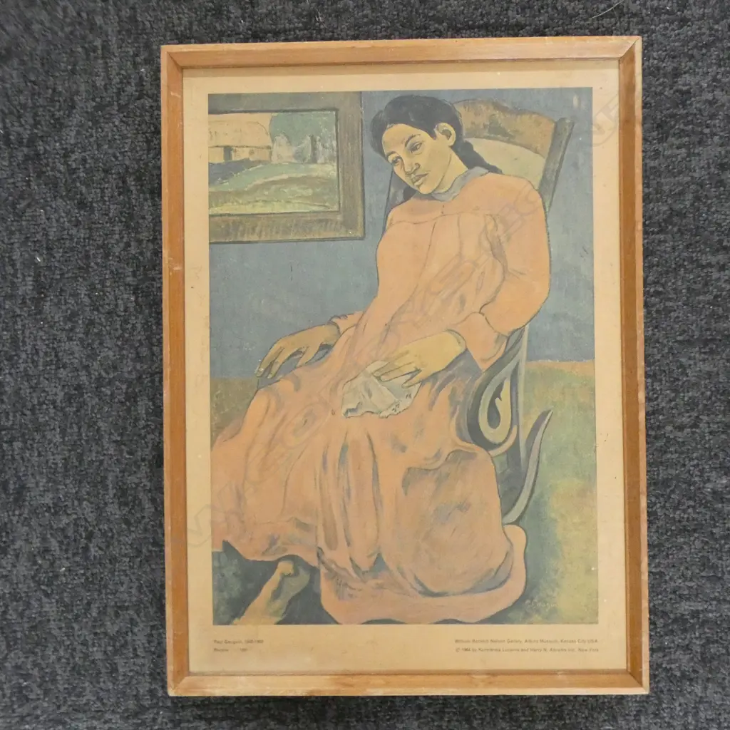 EIGHT VINTAGE GAUGUIN PRINTS - ONE UNFRAMED (VARIOUS SIZES) Image 1++