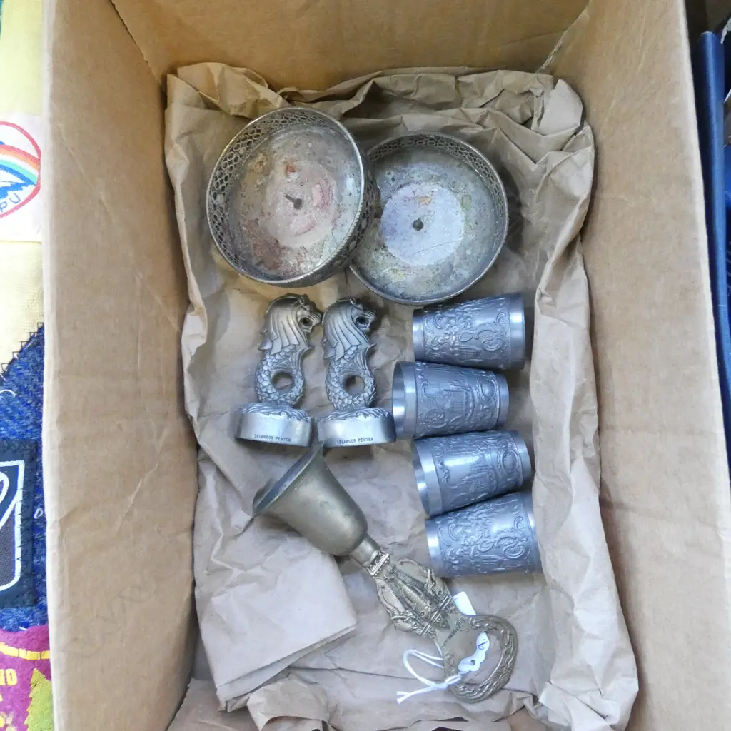 9 PCES; PEWTER ETC Image 1++