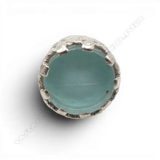 S/SILVER & GLASS DRESS RING 9.5GMS SIZE M
