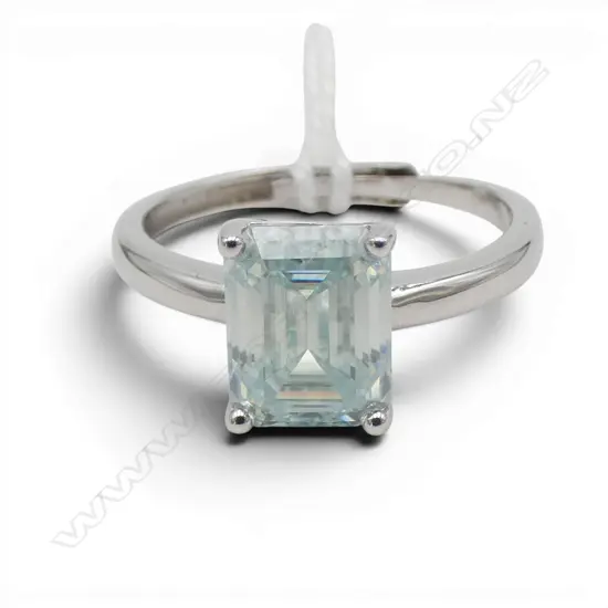 SILVER MOISSONITE RING, adjustable size