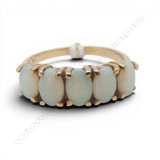 9CT GOLD OPAL BRIDGE RING 2.5GMS SIZE M
