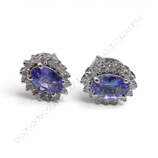 PR SILVER DIAMOND & TANZANITE EARRINGS 