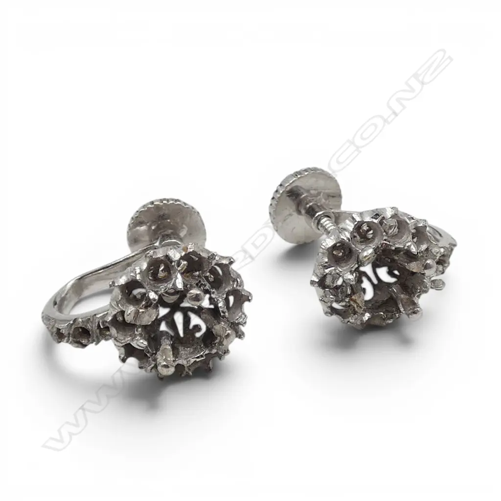 PR PLATINUM EARRINGS, 6.0gms (STONE REMOVED) Image 1++