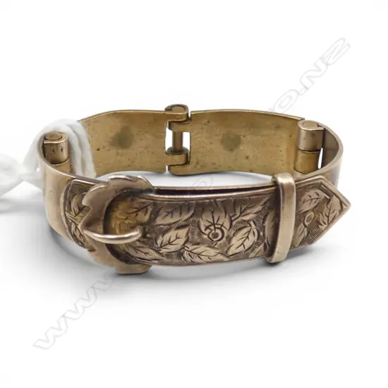 9ct GOLD BUCKLE SCARF RING,  WITH BRASS FITTING 4.89gm