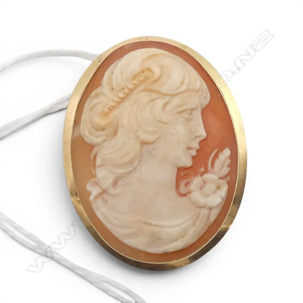 18ct GOLD FRAMED CAMEO BROOCH 4.2 GMS TOTAL WIEGHT Image 1++