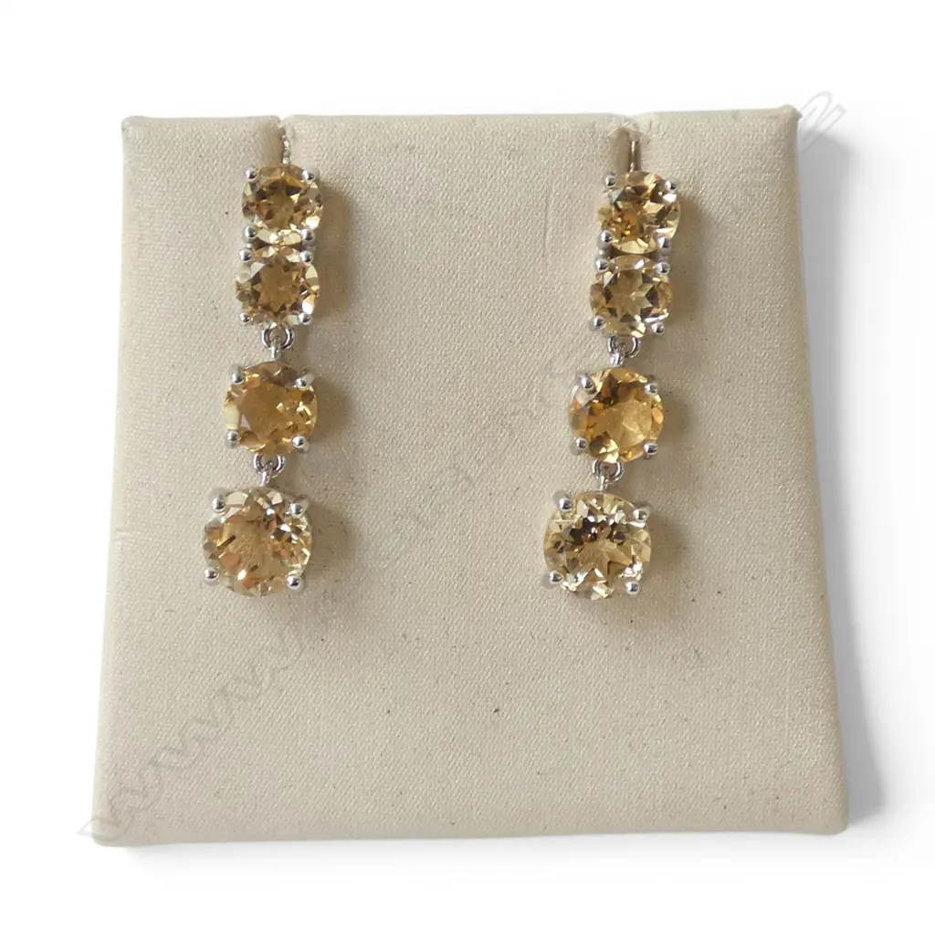 PR SILVER & CITRINE EARRINGS Image 1++