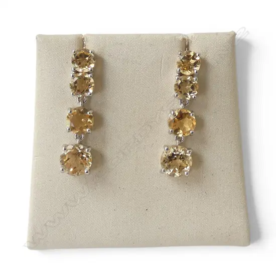 PR SILVER & CITRINE EARRINGS