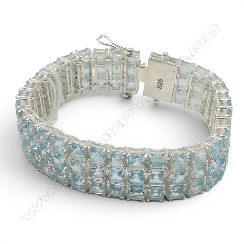 SILVER SKY BLUE TOPAZ BRACELET Image 1++