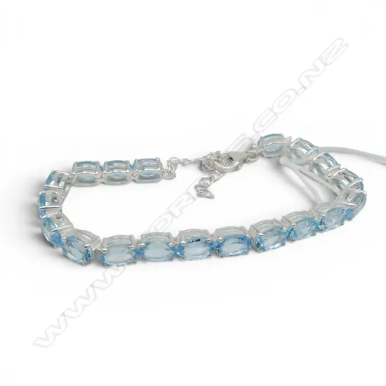 SILVER SWISS BLUE TOPAZ BRACELET