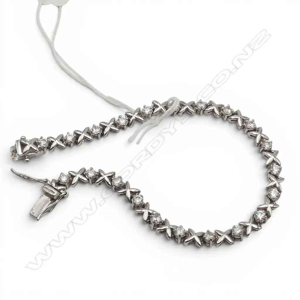 925 SILVER & CZ BRACELET L.185mm, 12.5gms Image 1++